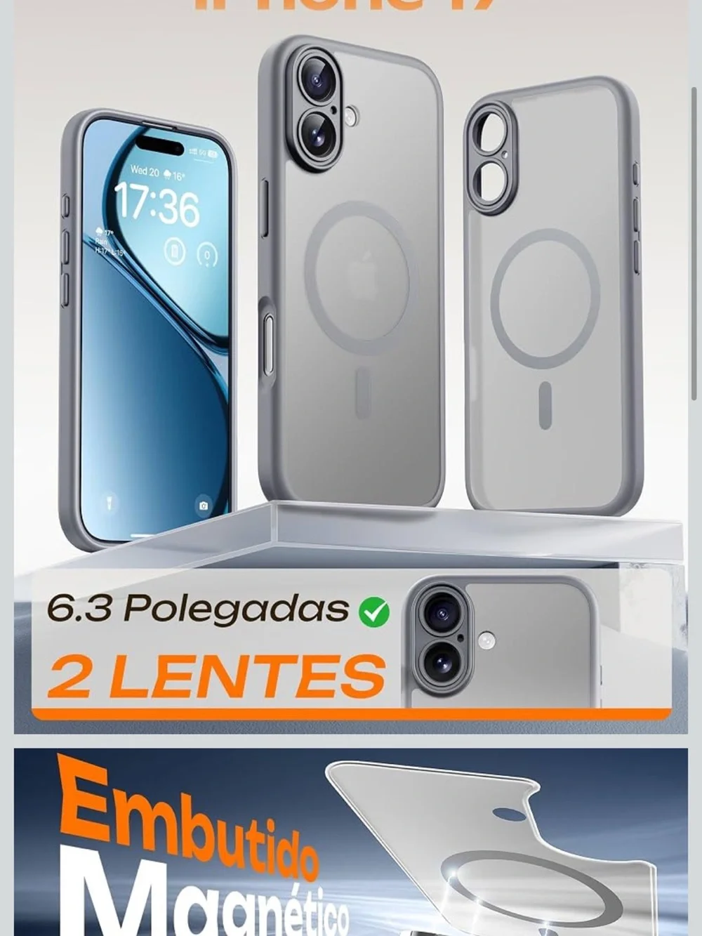 Apple iPhone 17 Gray Protective Case